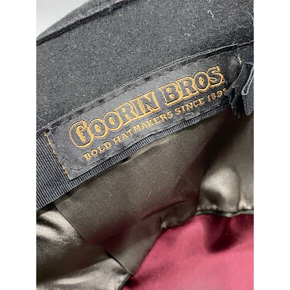 GOORIN BROS. Women's Black Wool Feather Derby Fedora Bowler Hat SZ M - Picture 9 of 11